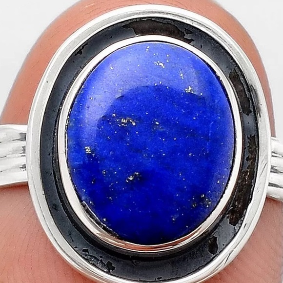 Afghani lapis sterling silver rings size 6.5 and 9 - Picture 3 of 4